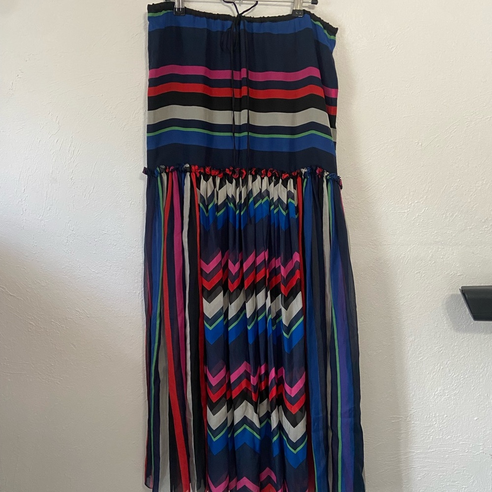 NWT L.A.M.B. Colorful Striped Silk Maxi Skirt - Picture 5 of 5